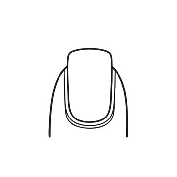 Minimalist Hand and Nail Illustration on Transparent Background