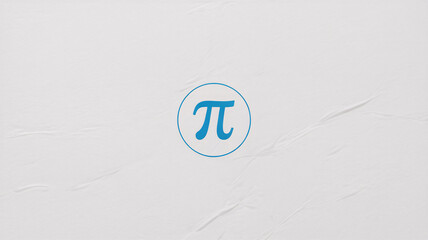 Mathematical symbol pi on crumpled paper background