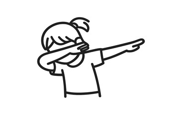 Child dabbing on a yellow background