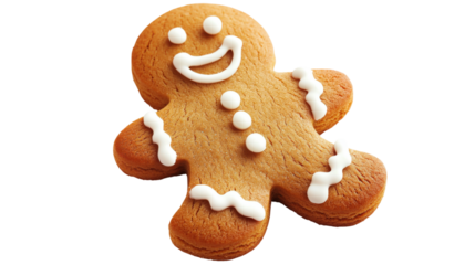 A gingerbread man with a smile on his face
