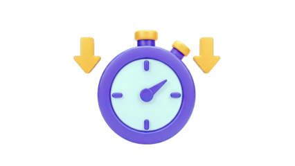 Stopwatch with Down Arrows: Time Management Concept