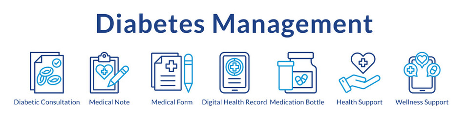 Fototapeta premium Diabetes Management Platform with Medical Consultations Digital Health Records Medication Tracking and Wellness Support Services