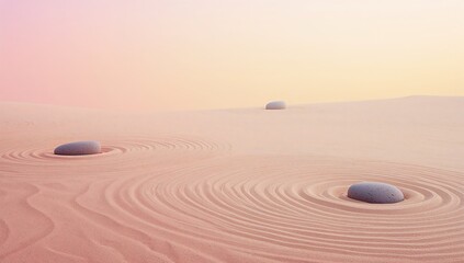 Serene sand dunes at sunset