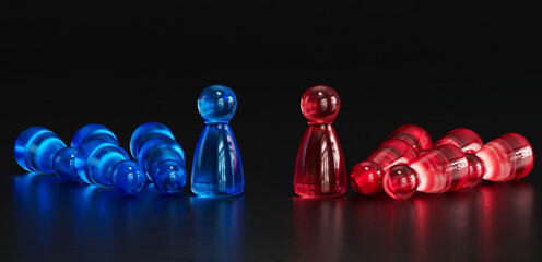 Upright Red & Blue: Standing Beside Fallen Color Counterparts