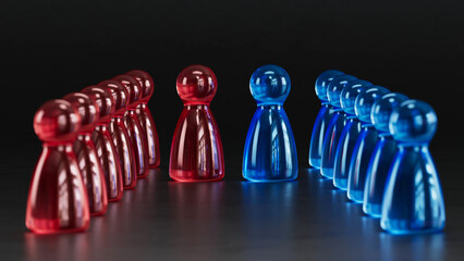 Solitary Red Piece: Confronting Blue Counterpart With Teams Behind