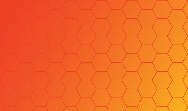 Vibrant Orange Gradient Honeycomb Hexagon Seamless Pattern Background - Modern Geometric Vector Texture, orange honeycomb pattern. - Powered by Adobe