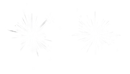 Two bright starbursts, white on black, with smaller star shapes surrounding