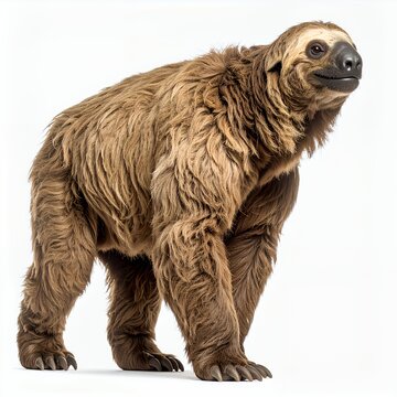 Isolated two-toed sloth in a studio setting, showcasing its unique features on white background