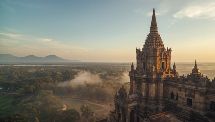 Stone castle at Phanomrung historical park in Buriram, Thai and Khmer architectural influences, cultural preservation