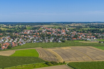 Blick &uuml;ber die Lech-Ebene rund um Kissing im Kreis Aichach-Friedberg