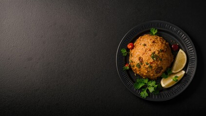 Stuffed meatballs arranged on a dark surface, highlighting preparation techniques, International Meatless Day