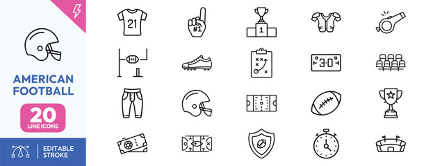 American Football Icons Set
