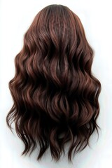 Naklejka premium Long wavy brown hair isolated on a white background.