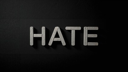 Black background with match sticks arranged to form HATE, highlighting emotional conflict, Anti-Violence Awareness Day