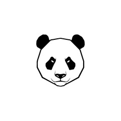 Fototapeta premium Cartoon panda head illustration isolated on white.