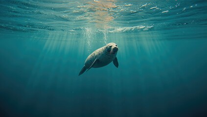 Harbor seal submerged, focusing on aquatic adaptation for nature documentaries