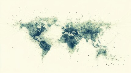 Fototapeta premium Global network map with interconnected nodes representing internet infrastructure and data flow