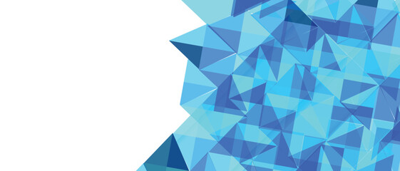 Vibrant Blue Cyan Geometric Triangle Low Poly Seamless Pattern Background - Modern Abstract Mosaic Vector Texture, low poly pattern.