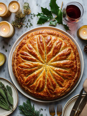 Galette des rois celebrating epiphany holiday feast