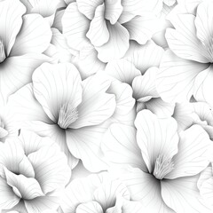 Fototapeta premium Seamless Pattern Monochrome floral pattern with elegant petals.