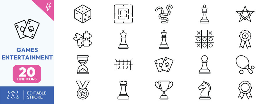 Games Entertainment Icons Set