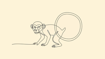 monkey crawling on ground © Ahmad