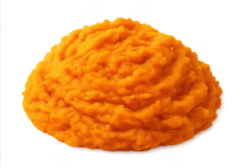 Pumpkin puree or sweet potato mash isolated with transparent background