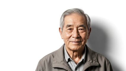 Elderly Asian Man Smiling Portrait
