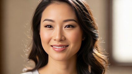 Attractive Asian woman portrait smiling