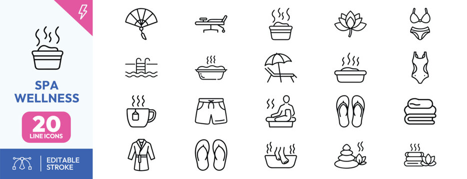 Spa Wellness Line Icons