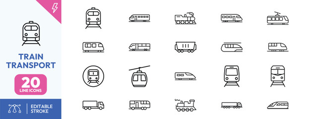 Train Transport Icons © Deezora