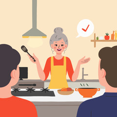 elderly woman leading activity. Senior lady teaching or speaking to group. Retired woman guiding class or discussion. Elderly person inspiring audience indoors. Elderly set