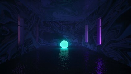 Illuminated cavern passage