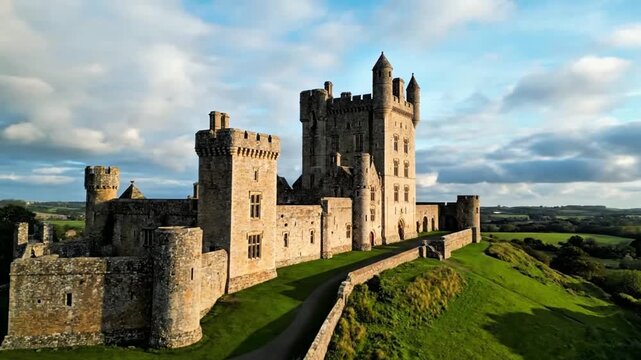 Ancient stone ruins of the medieval St Andrews Castle standing as a historic landmark and coastal fortress against the sky