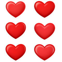 Six Red Hearts on Pink Background