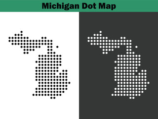 Michigan dot maps vector in the USA