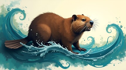 Abstract beaver background with warm brown and muted taupe tones, smooth flowing gradients, soft ambient highlights, natural and earthy abstract aesthetic