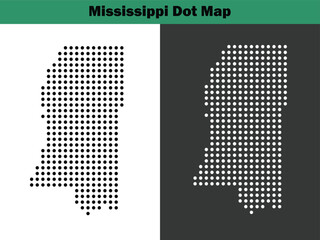 Mississippi dot maps vector in the USA