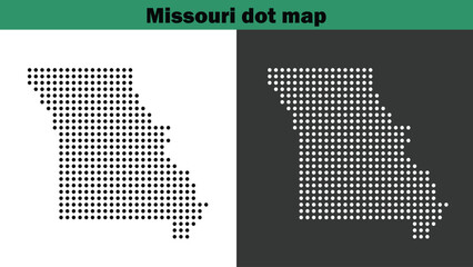 Missouri dot maps vector in the USA