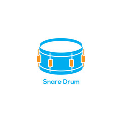 Colorful bass drum instrument icon, flat percussion symbol vector illustration isolated on white background for web and print design

