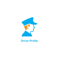 Driver profile icon illustration in flat modern style for transportation apps UI dashboards and user identity systems design interfaces