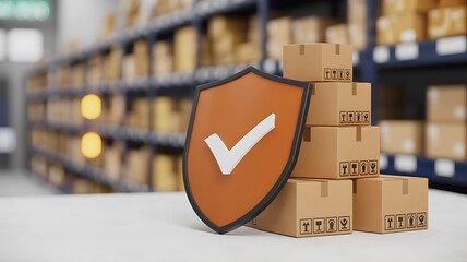 Logistics security and warehouse protection business concept
