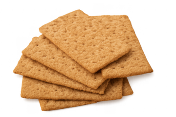 Stacked graham crackers on transparent background