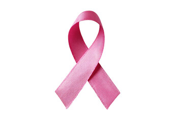 A vibrant pink ribbon, awareness symbol
