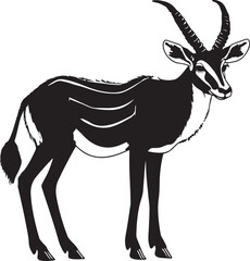 Bongo Antelope Silhouette on Transparent Background