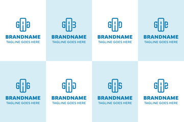 Letters GAA GAB GAD GAE GAG GAJ GAS GAZ Plus Logo Set, suitable for clinic, hospital, pharmacy, medical, or positive brand © Prayoga