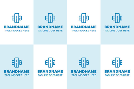 Letters EAA EAB EAD EAE EAG EAJ EAS EAZ Plus Logo Set, suitable for clinic, hospital, pharmacy, medical, or positive brand