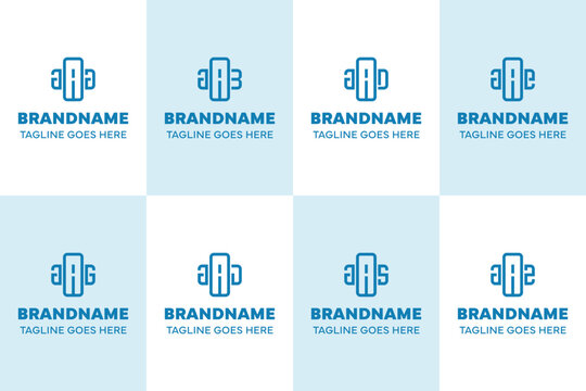 Letters AAA AAB AAD AAE AAG AAJ AAS AAZ Plus Logo Set, suitable for clinic, hospital, pharmacy, medical, or positive brand