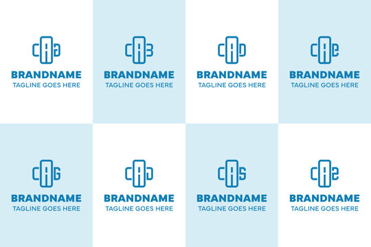 Letters CAA CAB CAD CAE CAG CAJ CAS CAZ Plus Logo Set, suitable for clinic, hospital, pharmacy, medical, or positive brand