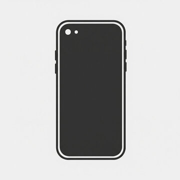 Icon mockup of a cell phone case, back view, plain